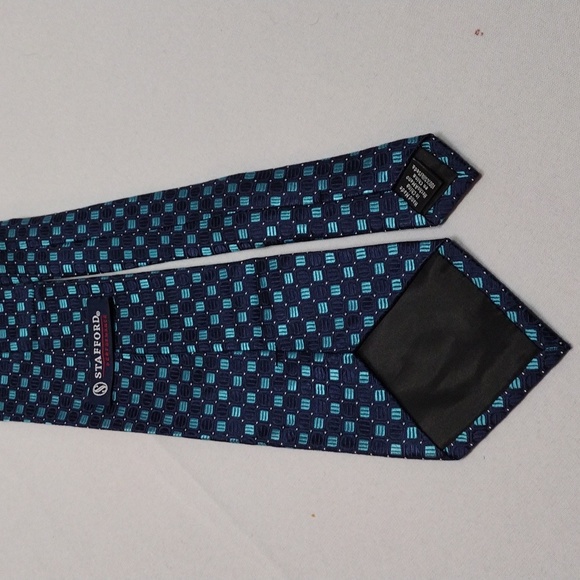 Stafford Performance Blue Light Blue Square Multiple Patterns Men's Tie NT#39 - Picture 8 of 13